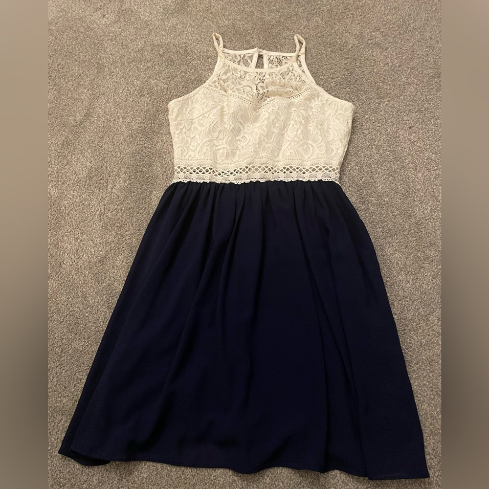 Blue and white formal dress Size:5
